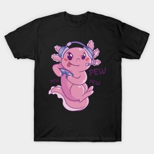 Gamer Axolotl: The Adorable Amphibian Avenger T-Shirt